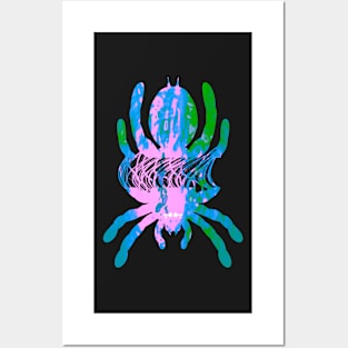 Tarantula Silhouette V66 (Tie Dye) Posters and Art